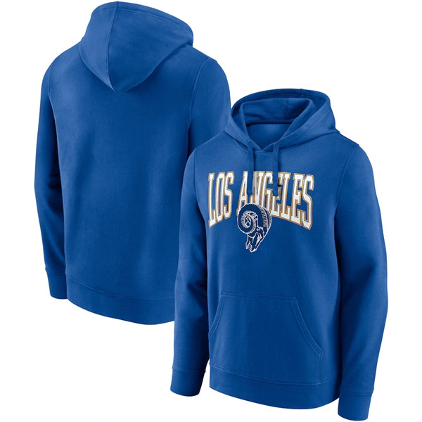 Men's Los Angeles Rams Royal Gridiron Classics Campus Standard Pullover Hoodie